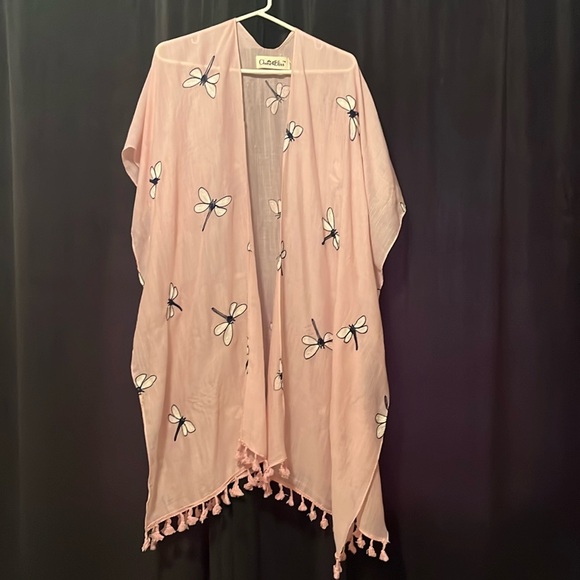 Beautiful PlNK Dragonfly Swim Coverup or Duster. One Size - Picture 4 of 10